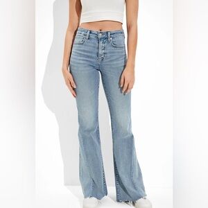 American Eagle Outfitters Light Blue Flare Jeans Sz 8